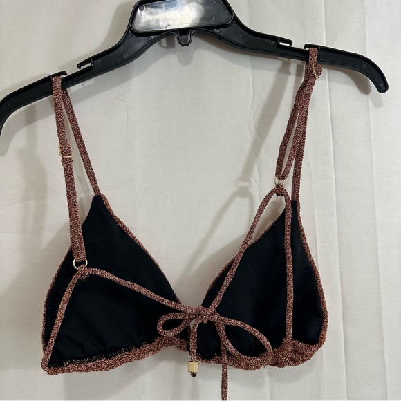 Women’s Metallic Brown Triangle Bikini Top - Picture 4 of 11